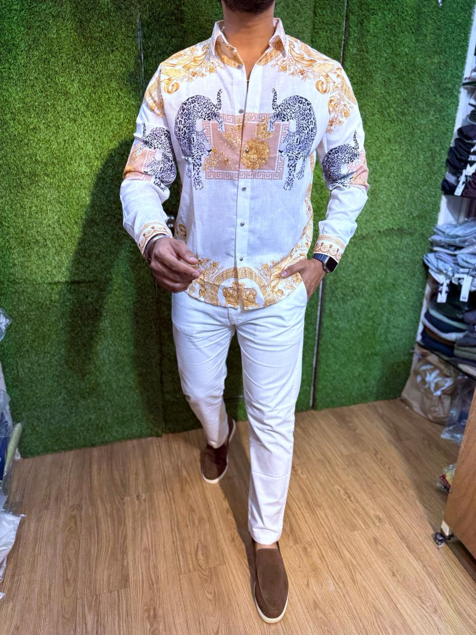 Tiger Print Imported Shirt Festival wear , Party Wear Ckub Wear
