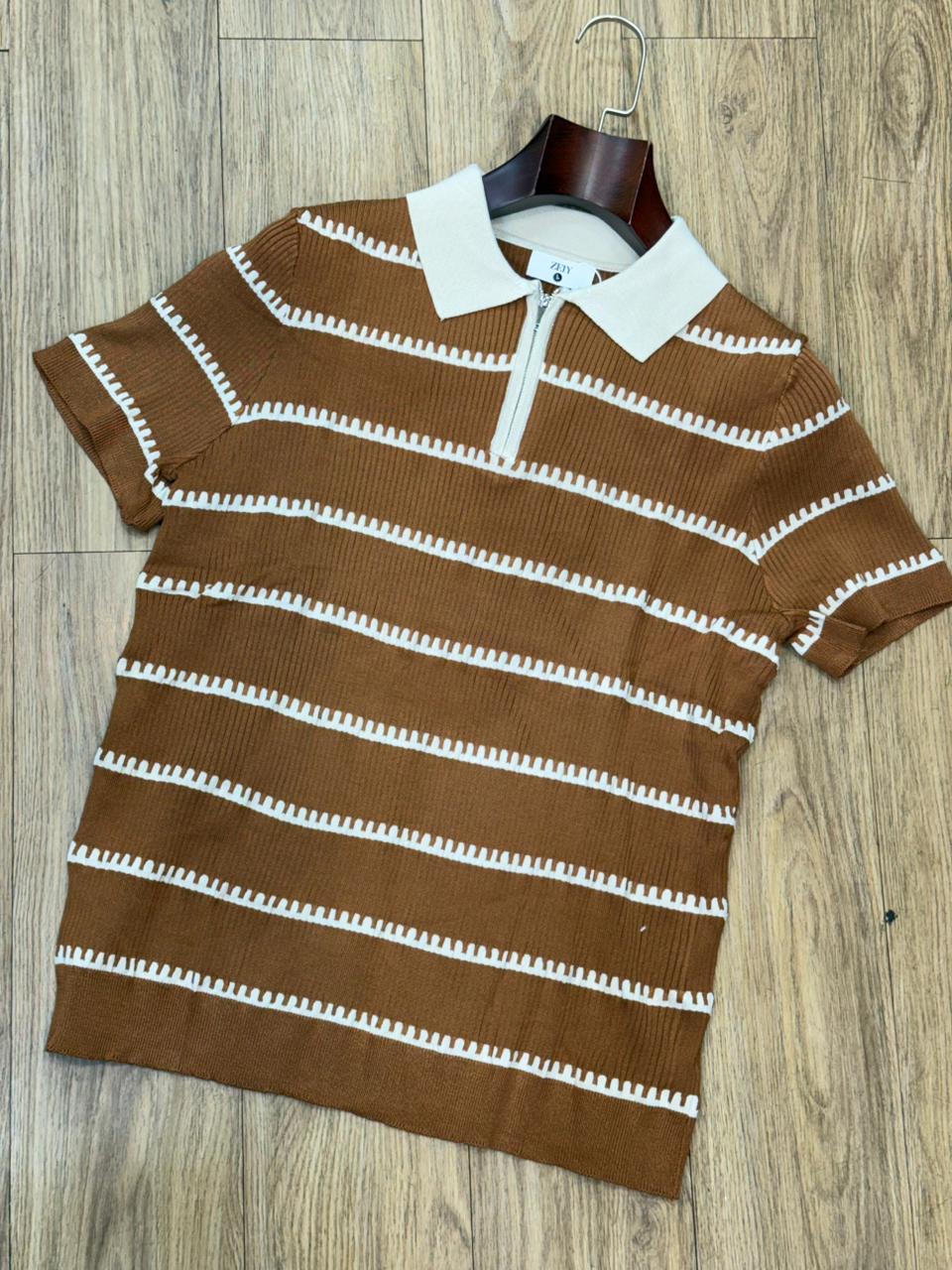 Cuban Collar Style Imported Cotton Knitted T shirt